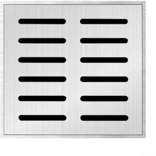 Sistema di Drenaggio per Pavimenti - Acciaio Inossidabile - Disegno a Doppia Rete - Finitura Antiscivolo - Impermeabile - Resistente ai Colpi - Dimensioni 200 x 200 x 20 mm - Drenaggio per Pavimenti