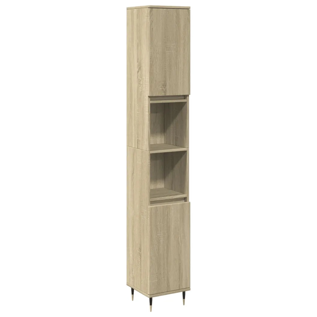 Armadietto da Bagno | Armadio da bagno Rovere Sonoma 30x30x190cm Legno Multistrato