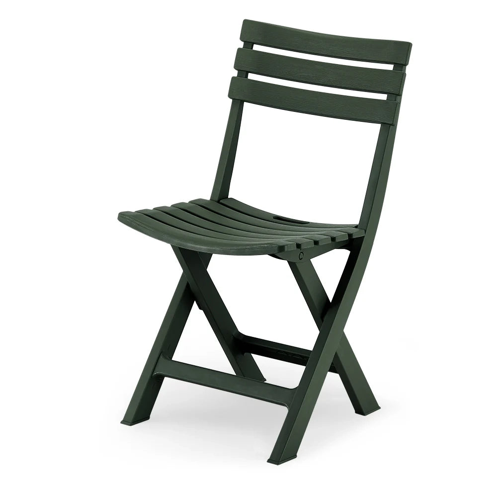 Set 6 sedie pieghevoli modello Sonia, realizzata in polipropilene ad alta resistenza, resistente ai raggi UV, ideale per bar, veranda, giardino, colore Verde Oliva