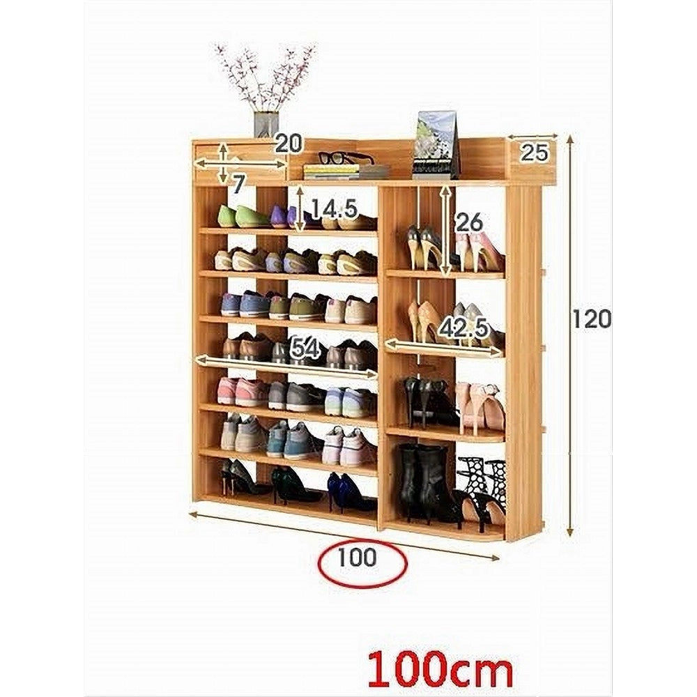 Trade Shop - Scarpiera A 8 Strati Legno Scaffale Con Cassetto Armadietto Multifunzione 100cm -