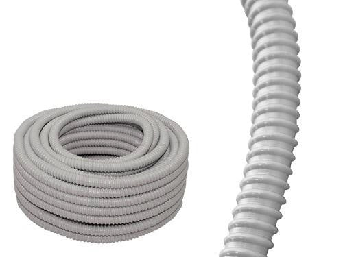 GUAINA FLESSIBILE GRIGIA PER CAVI ESTERNI D.20 MM MT.30 TUBI TUBAZIONE ESTERNA