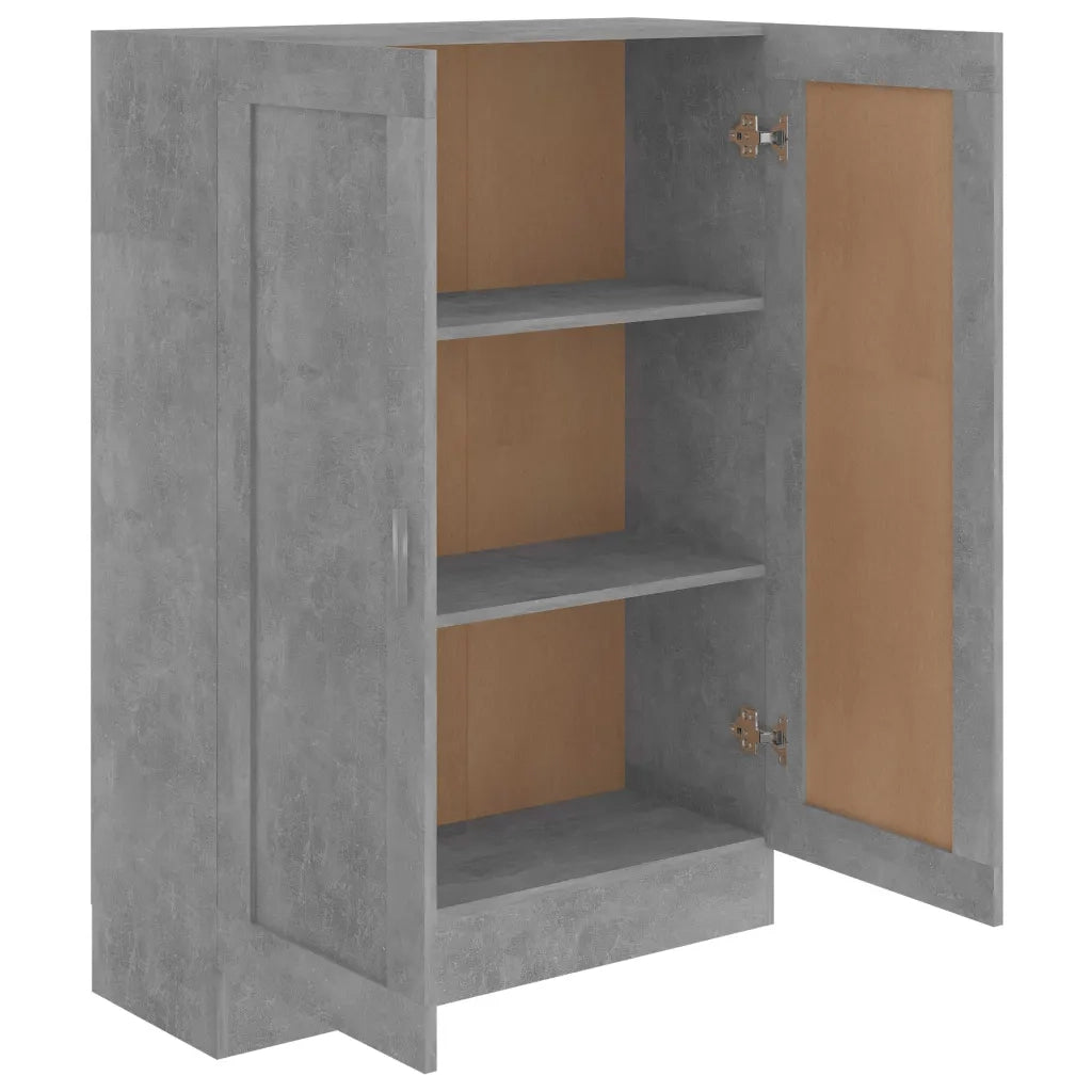 Libreria-Scaffale per Libri-Mobile di Stoccaggio Grigio Cemento 82,5x30,5x115 cm in Legno Multistrato
