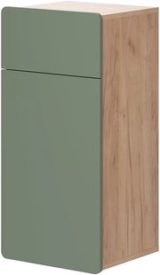 mobiletto bagno Izan, Goldkraft rovere/verde, 36.6 x 76.6 cm con cassetto e anta