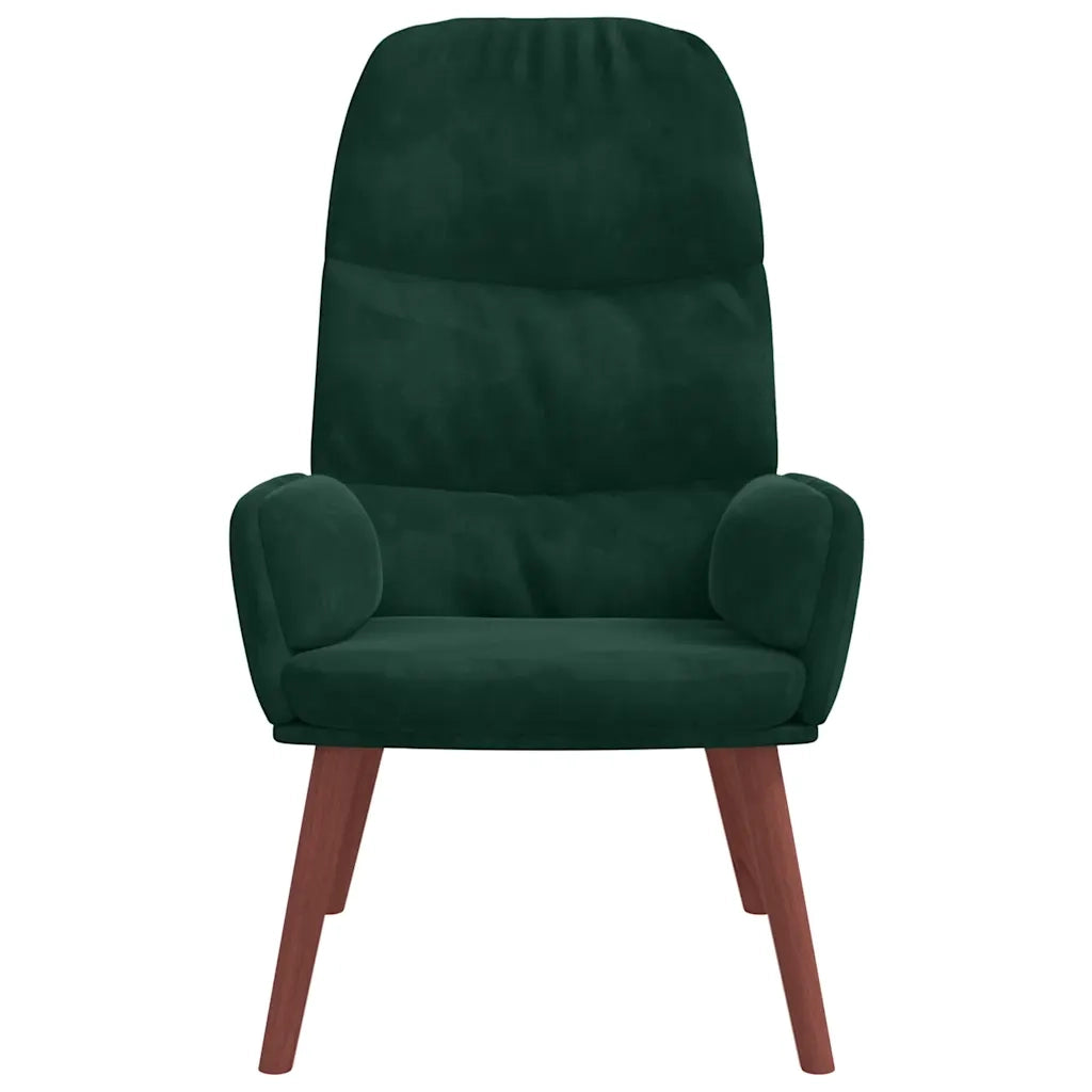 vidaXL Sedia Relax Verde Scuro in Velluto