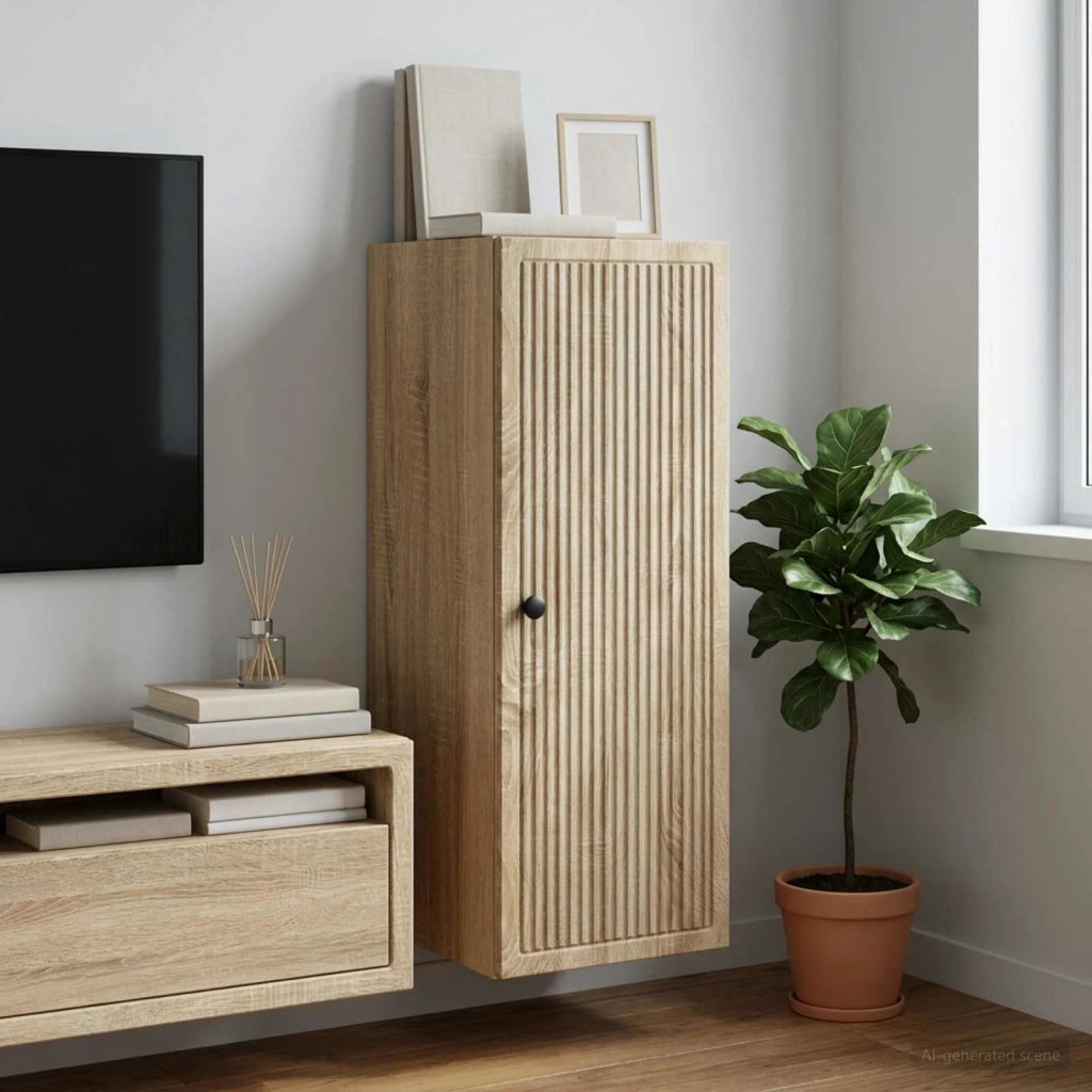 Mobiletto a muro Rovere Sonoma 33 x 34,5 x 90 cm 897907