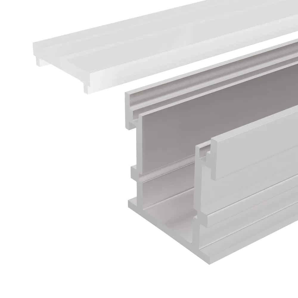 Profilo calpestabile in alluminio silver 1mt per incasso a pavimento