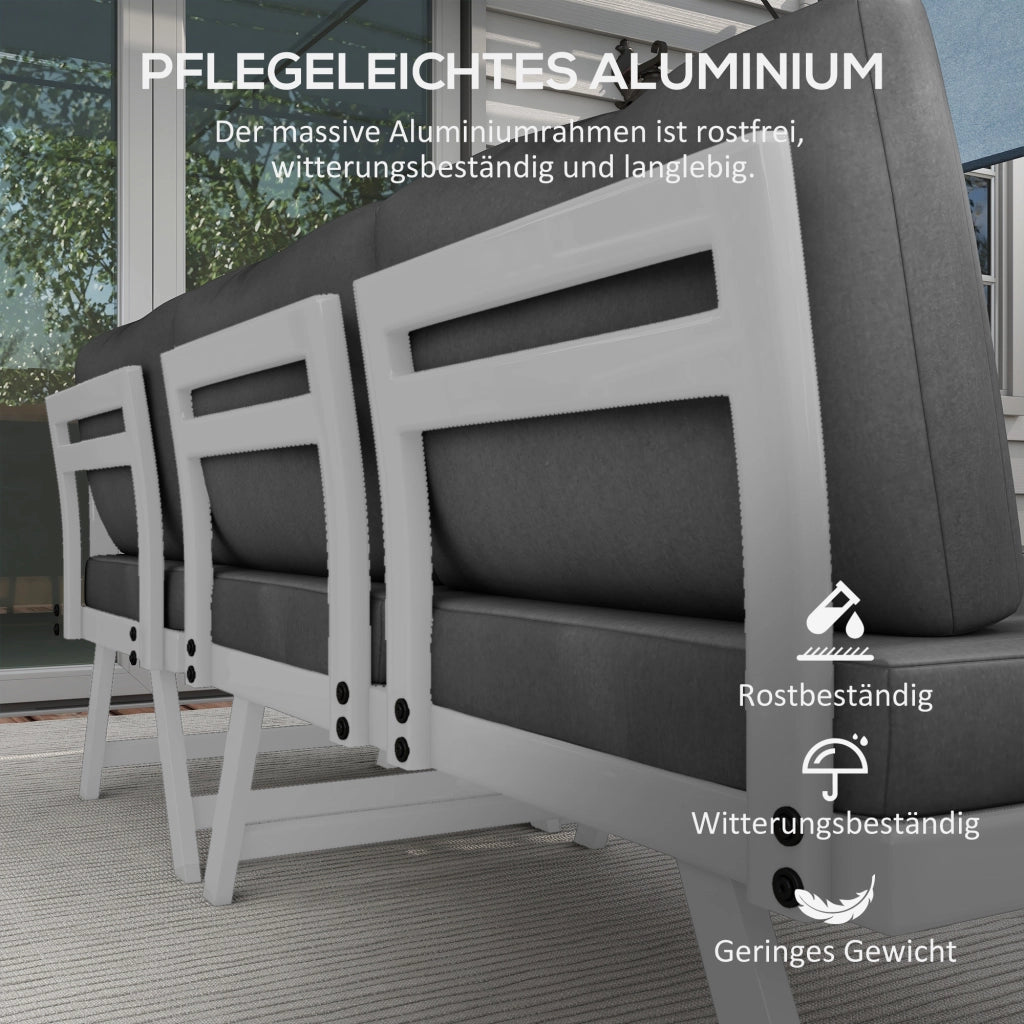 Set Lounge Giardino 4 Pezzi ¨C zephmum ¨C Grigio Bianco 115x61x65 cm