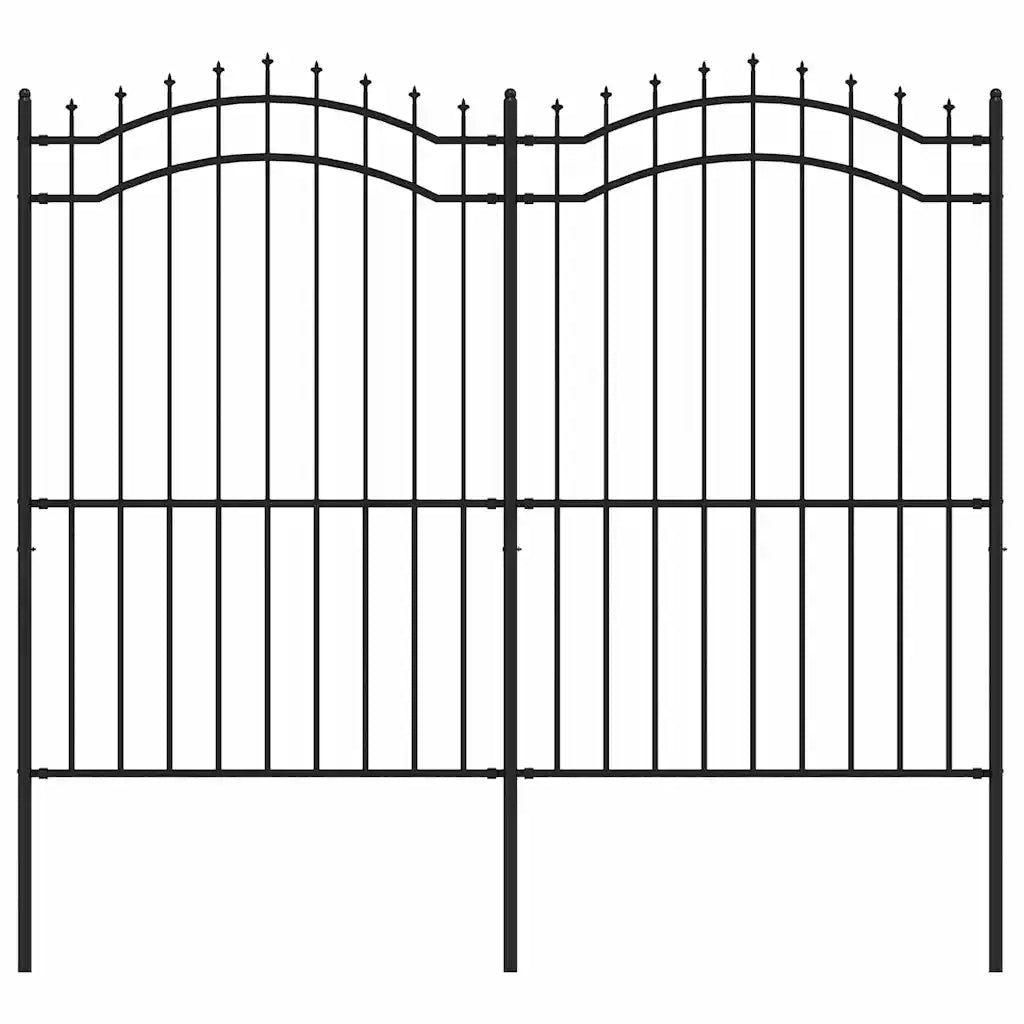 Recinzione da Giardino Woerden con Punta a Lancia Nera 240x175 cm in Acciaio 151083