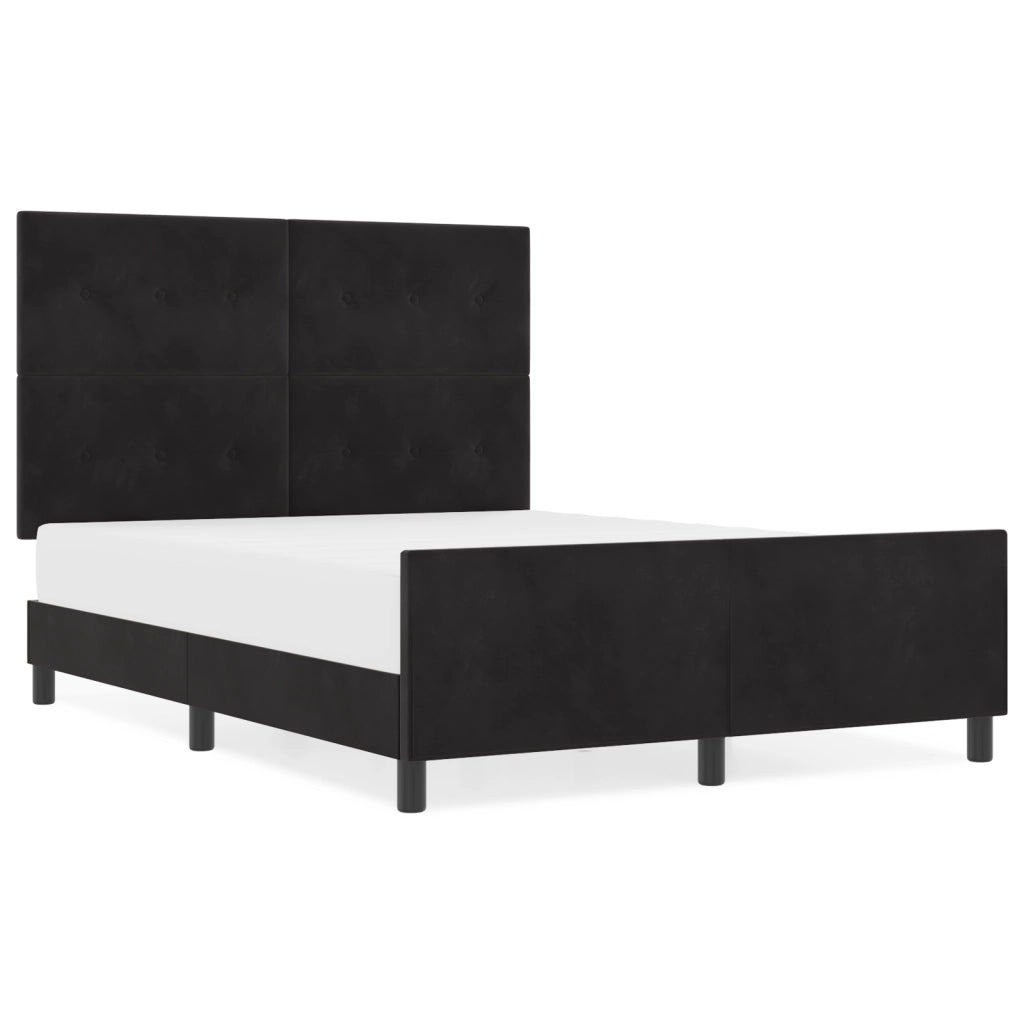 Struttura del letto in velluto nero  160x200 cm