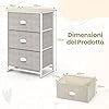 Cassettiera in Tessuto, Cassettiera con 3/4 Cassetti Pieghevoli, con Telaio in Metallo, per Camera da Letto, Ingresso e Soggiorno (Modello 1)