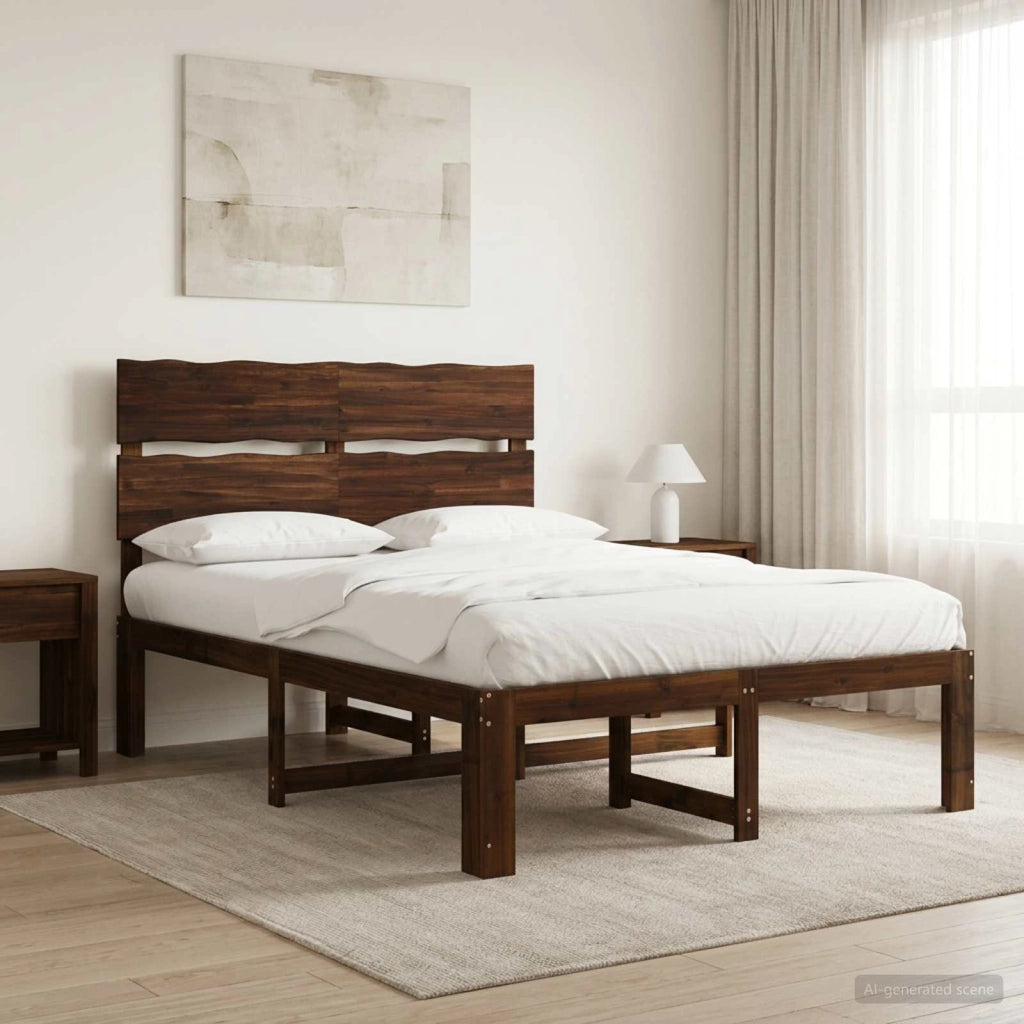 Letto matrimoniale con testiera ROSTOCK Marrone Scuro 3405488