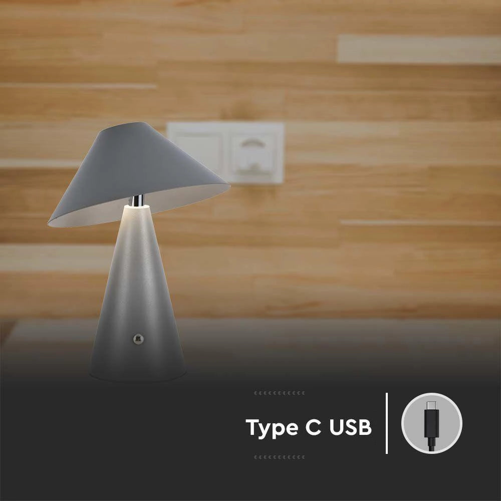 Lampada tavolo LED 3W 200lm USB-C batteria dimmer