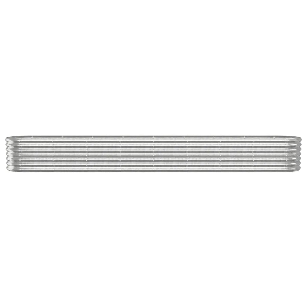 Fioriere | Cassetta per fiori | Letto Giardino Acciaio Zincato 332x40x36cm Argento
