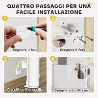 Cancellino per Cani Regolabile per Cani Piccoli Estensibile e Retrattile 0-144 cm Bianco