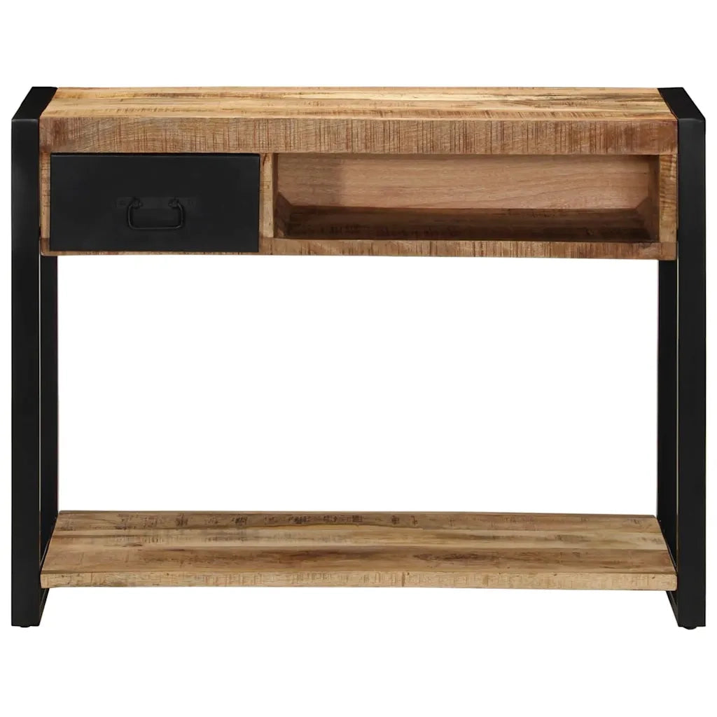 vidaXL Tavolo Consolle 100x35x75 cm in Legno Massello di Mango Grezzo