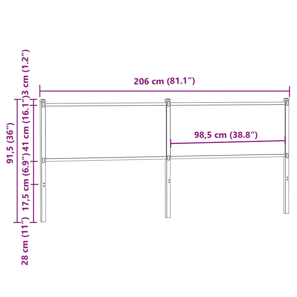 vidaXL Testiera Rovere Marrone 200 cm in Legno Multistrato e Acciaio