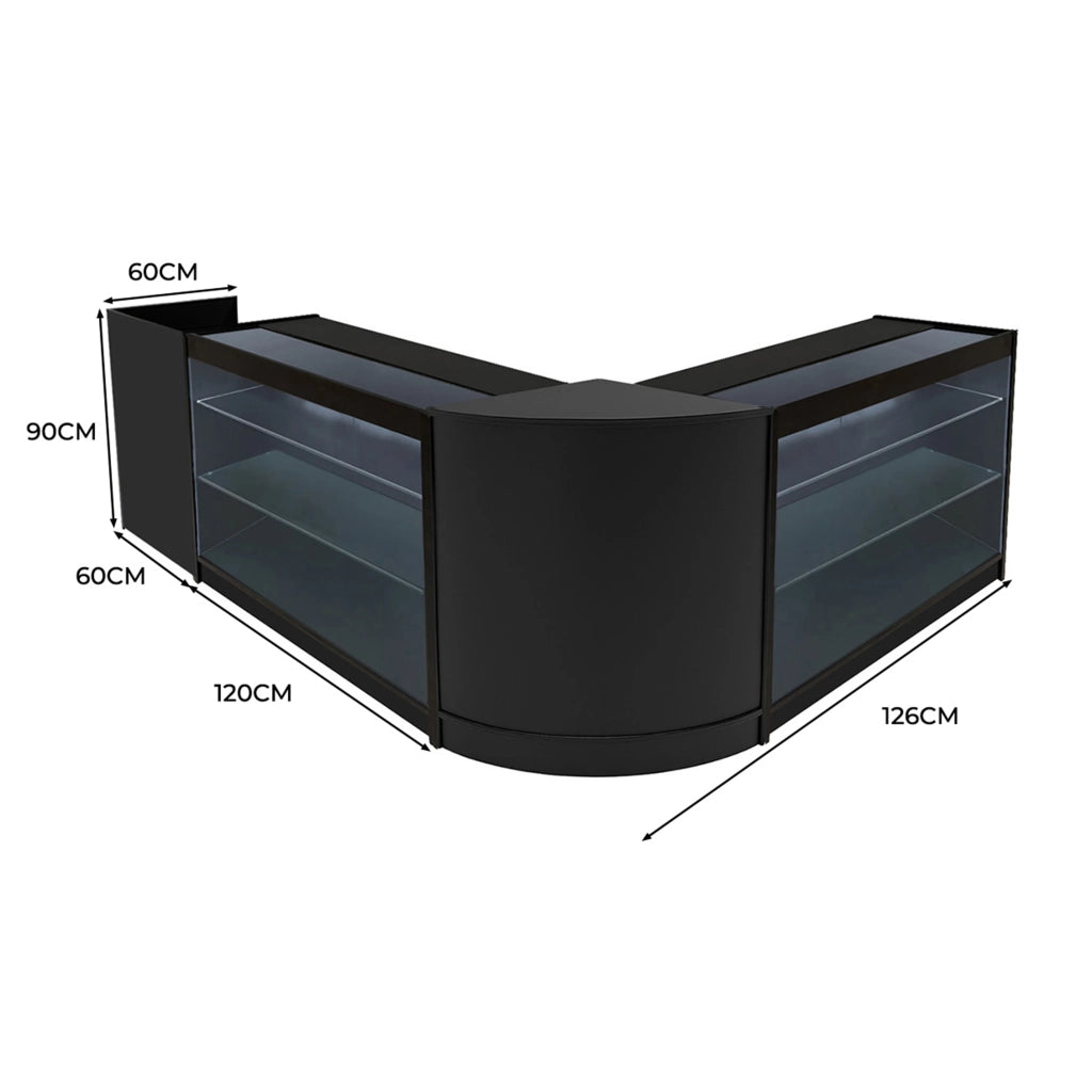 Set Banconi LED Nero Aries K1200 CM60 TB60 Vetrina Negozio con Serratura