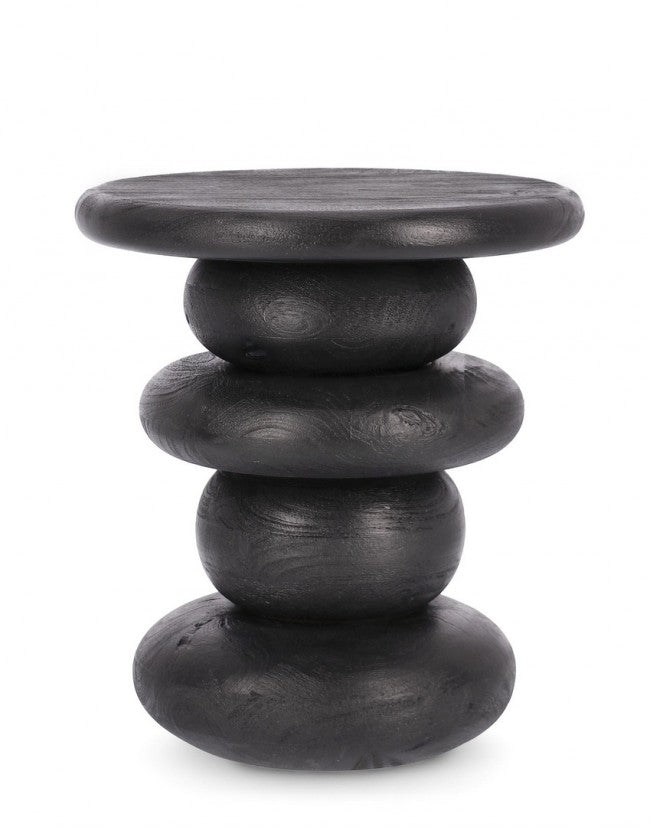 Tavolino Ø 40x45 cm Caffèblack in Legno Black