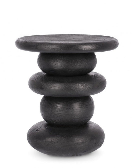 Tavolino Ø 40x45 cm Caffèblack in Legno Black