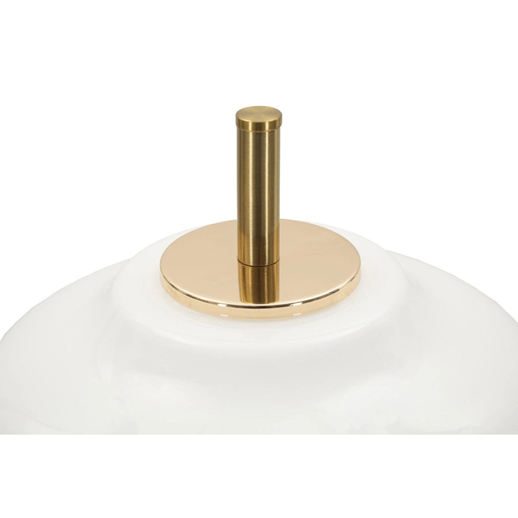 Lampada da Tavolo VKH921, Bianco, Vetro, 22x22x46 cm
