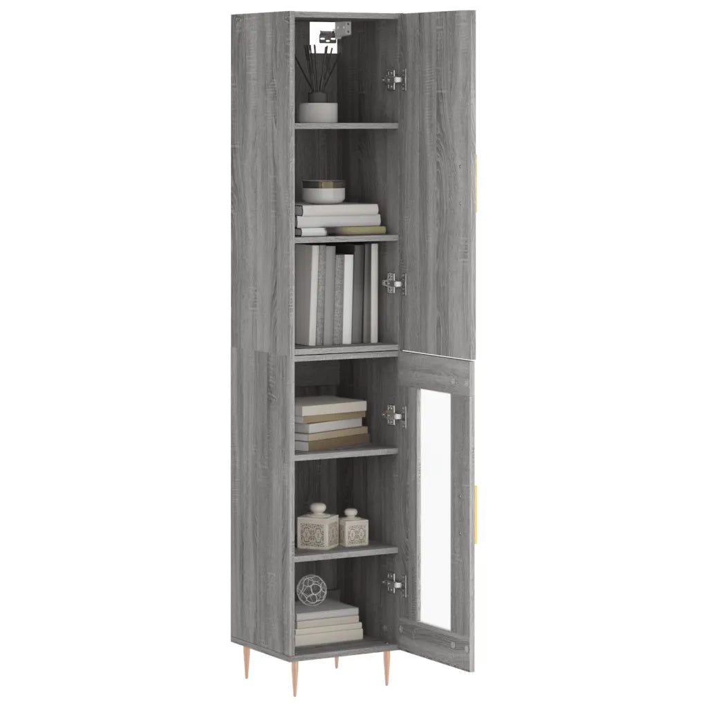 Credenza-Buffet-Armadio da cucina Grigio Sonoma 34,5x34x180 cm in Legno Multistrato 707280