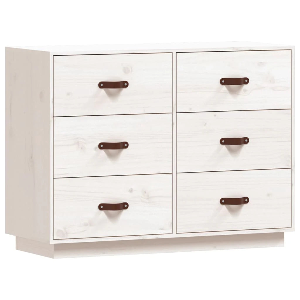 Buffet credenza cassettiera armadio mobile contenitore organizer per cucina soggiorno salotto 100 x 40 x 75 cm legno massello di pino bianco 02_0030171