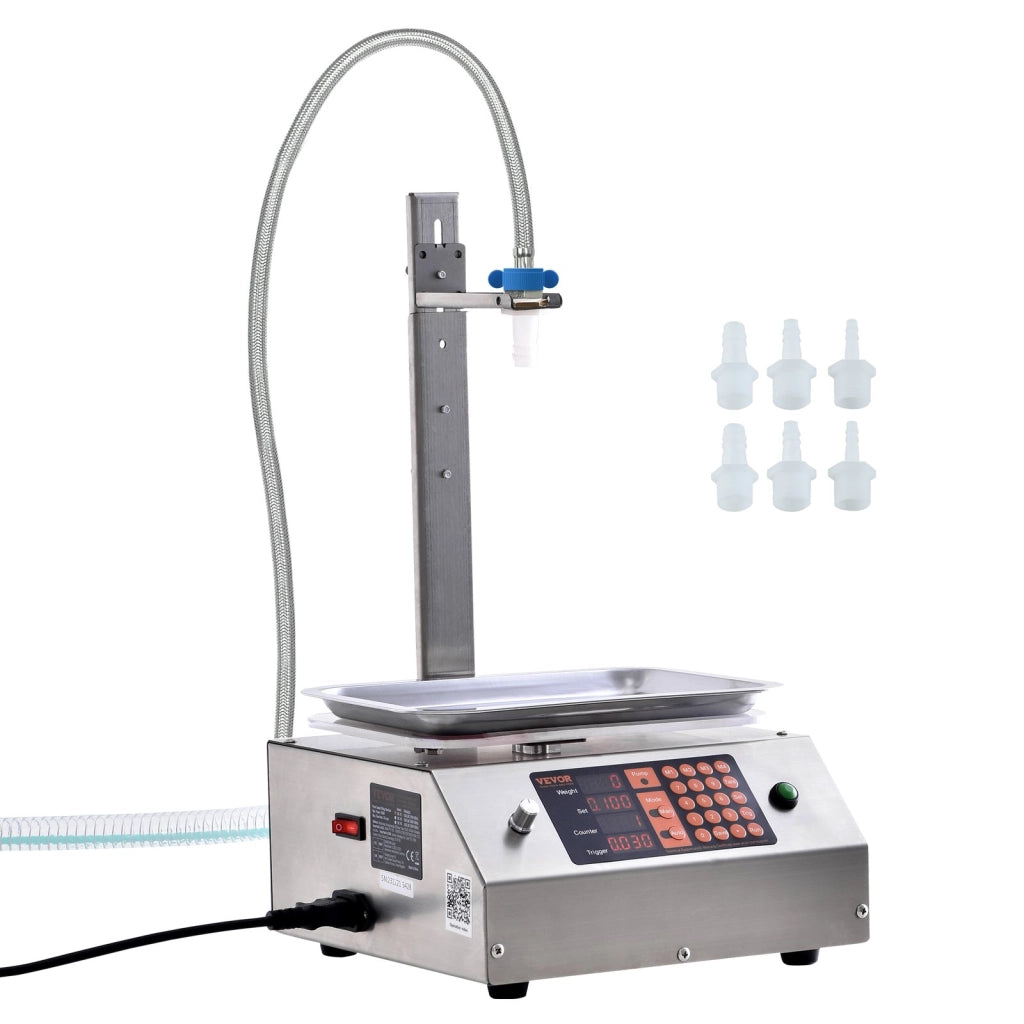 Riempitrice Liquidi Automatica 30-15000 g in Acciaio Inox 10L-V2, Imbottigliatrice Digitale da Banco per Bottiglie Acqua Vino Shampoo 17 l/min
