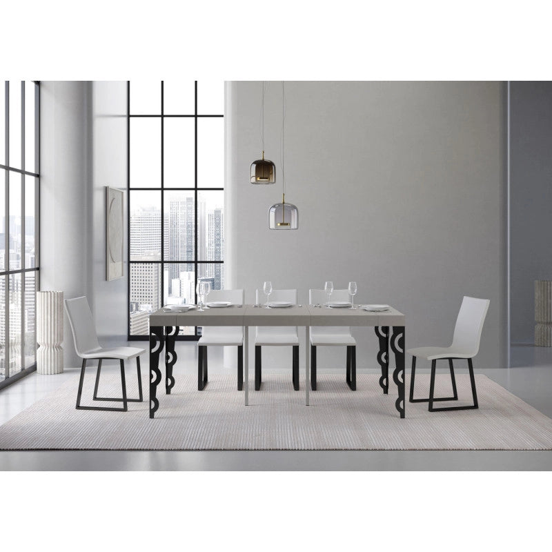 Consolle allungabile 90x40/300 cm Karamay Premium telaio Antracite - Cashmere