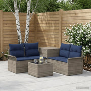 Set di divani 6 pz 4-Numero di posti Grigio e Blu Navy 3447081