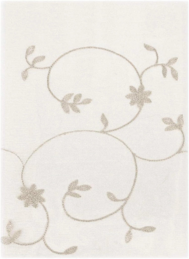 Tende Finestre Porta Interno 60x240 cm Coppia 2 Pz Semitrasparente Fiori Tortora