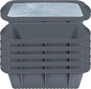 Set di 6 Moulds per Ghiaccio Riscaldabili in Silicone - Facile Rilascio per Bagni di Ghiaccio e Cocktail Whisky - Pudding Gelatina Siero di Latte - Bevande per Feste a Casa (Grigio) Scocca per Cubetti di Ghiaccio