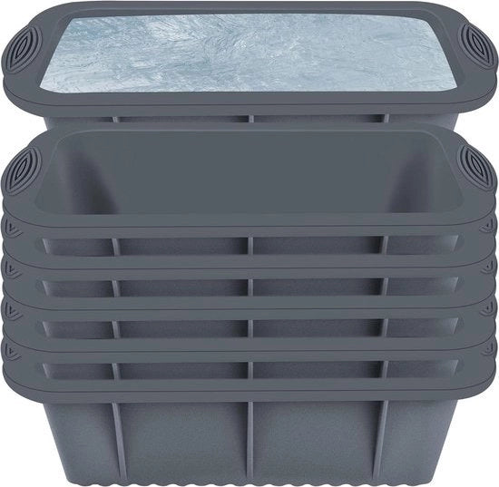 Set di 6 Moulds per Ghiaccio Riscaldabili in Silicone - Facile Rilascio per Bagni di Ghiaccio e Cocktail Whisky - Pudding Gelatina Siero di Latte - Bevande per Feste a Casa (Grigio) Scocca per Cubetti di Ghiaccio