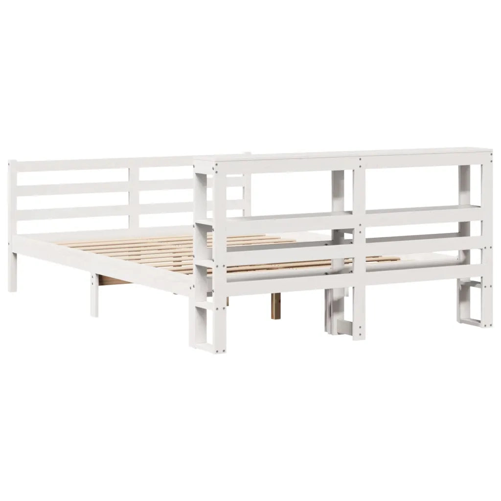 Letto senza Materasso Bianco 140x190 cm Legno Massello di Pino