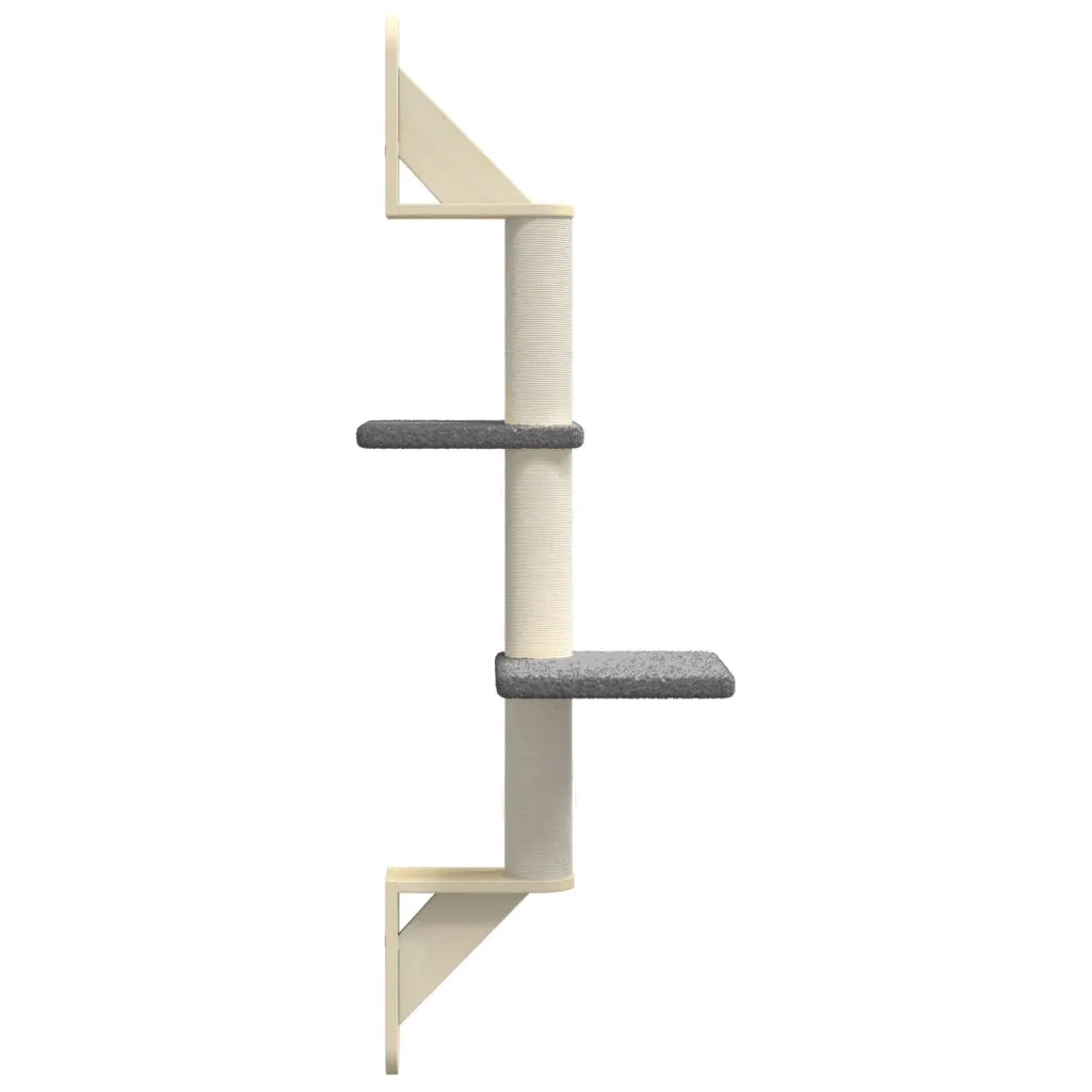 vidaXL Albero per Gatti con Tiragraffi a Parete Grigio Scuro 108 cm