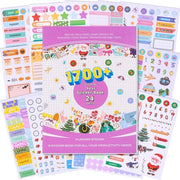 Sticker Planner 1700+ pezzi - 24 fogli di Sticker - Adulti - Giornali - Calendari - Creatività e Produttività