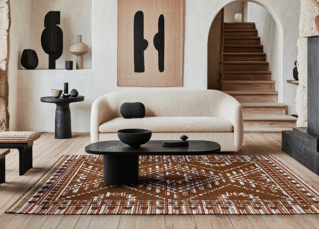 Tappeto Arredo Salotto Antiscivolo Scendiletto Camera Dis. Kenya By Suardi - 115x175 - Rosso