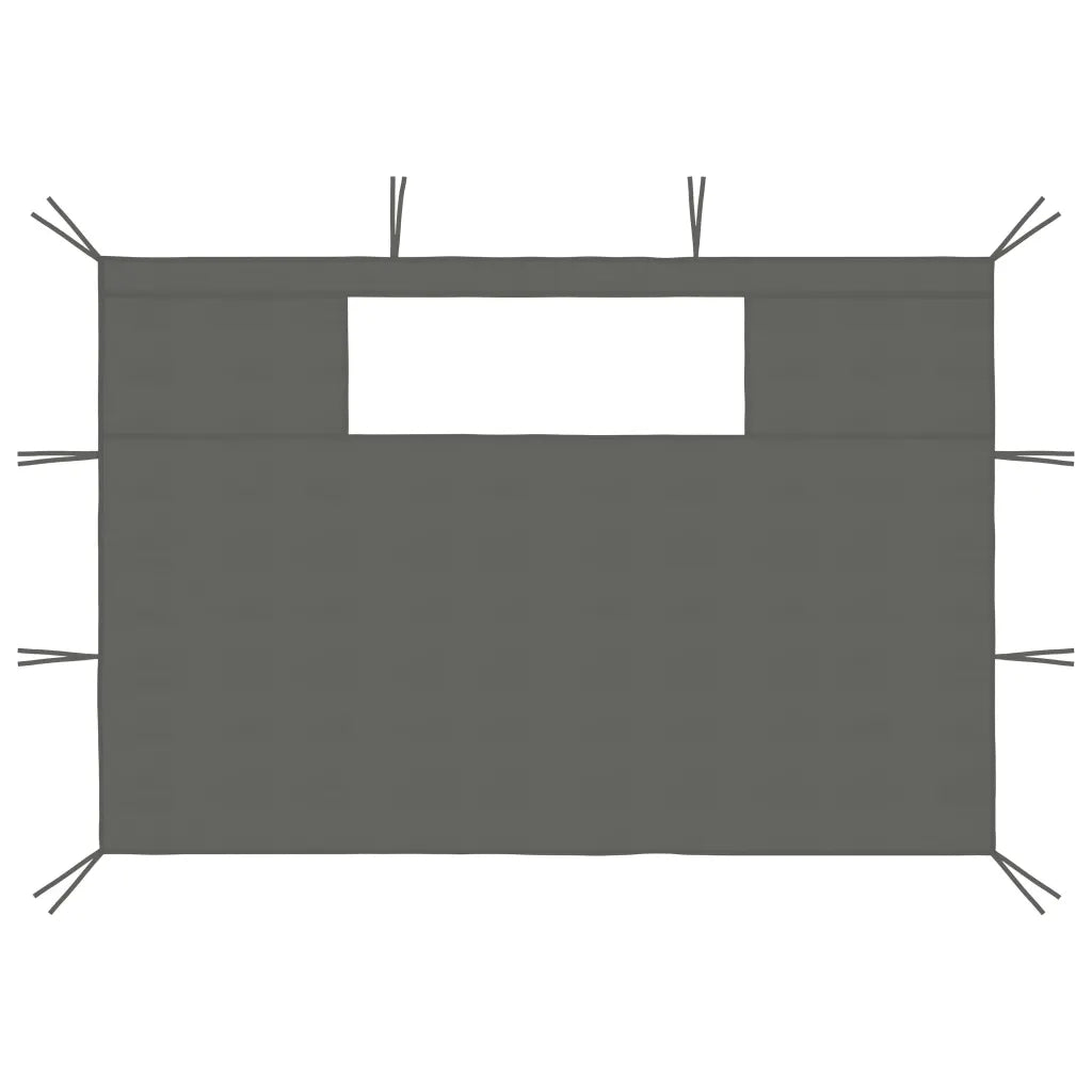 Pareti con Finestre per Gazebo 2 pz Antracite CFW3734146