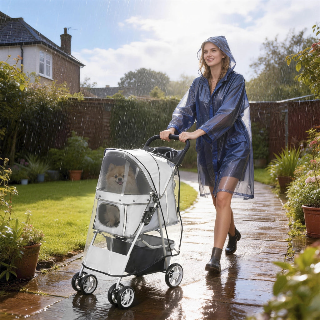 Passeggino per Cani Pieghevole con Copertura ¨C Zephmum ¨C Grigio