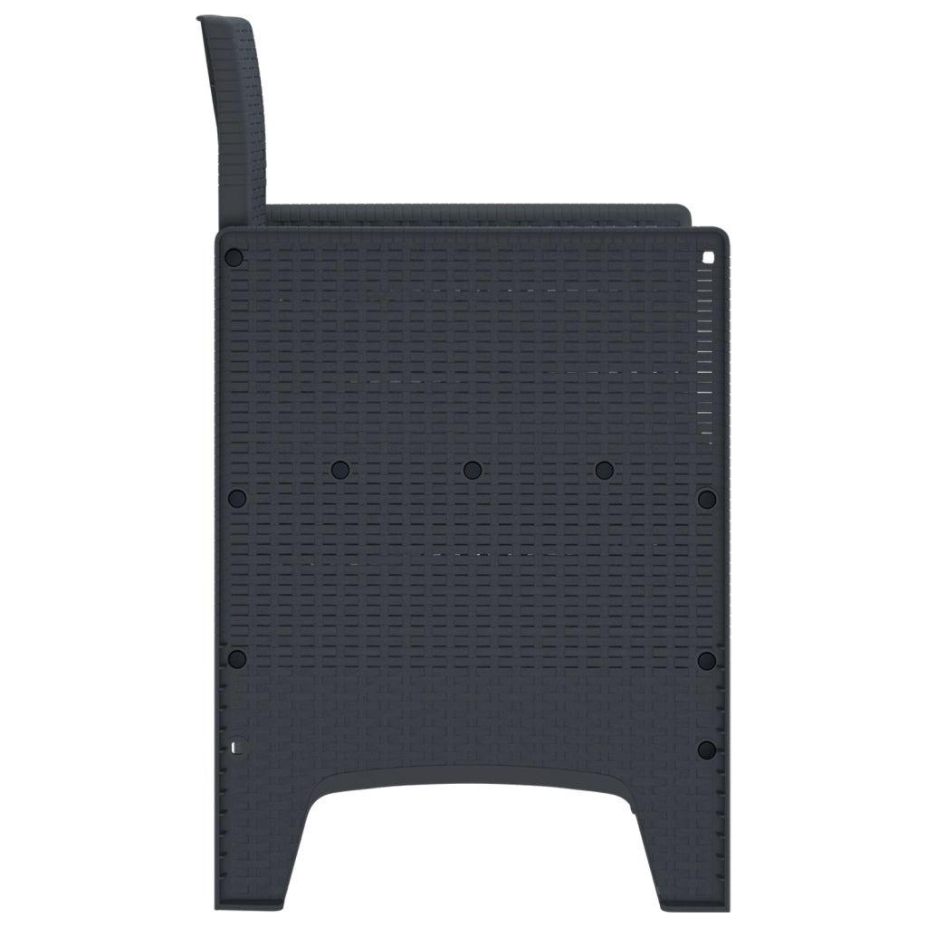 Sedie da Giardino con Cuscini 4 pcs Antracite Polirattan