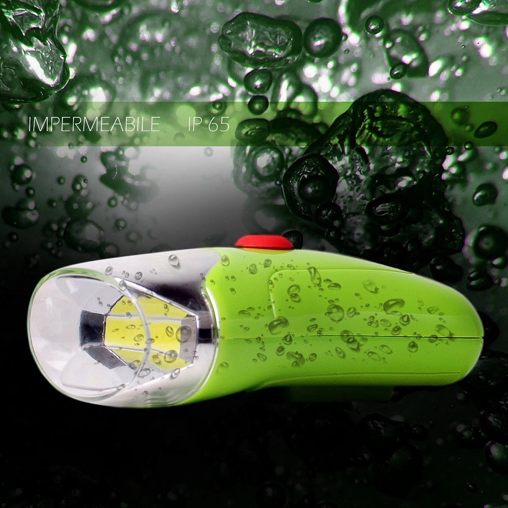 Trade Shop - Set Luci Led A Batteria Anteriore Posteriore Per Bici Attacco Universale Xc-2075 -