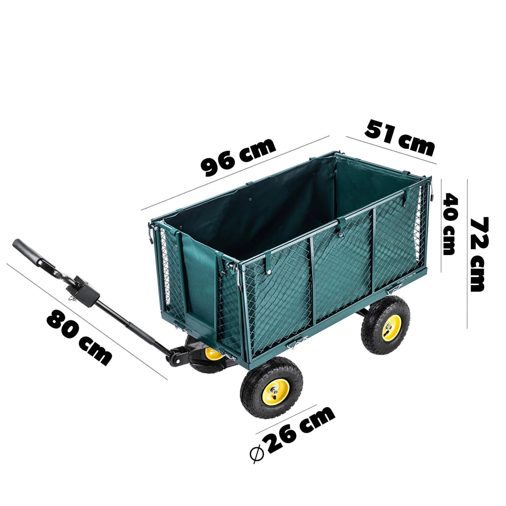 Carrello da giardino KADAX, carriola da trasporto, rimorchio, 450 kg, 200 L, XXL, grande, robusto