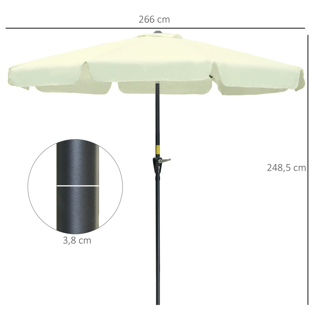 Ombrellone da giardino inclinabile rotondo ¨C zephmum ¨C beige, ? 2.7 m