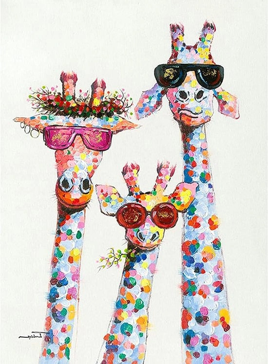 Kit di pittura con diamanti 5D per adulti e principianti - Giraffa kit di DIY con punti di diamanti rotondi interi - Decorazione d'arte per casa - 30 x 40cm