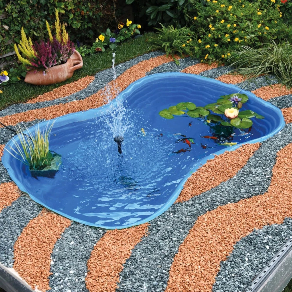 Laghetto da giardino bolsena azzurro e pompa crystal uvc 9 watt