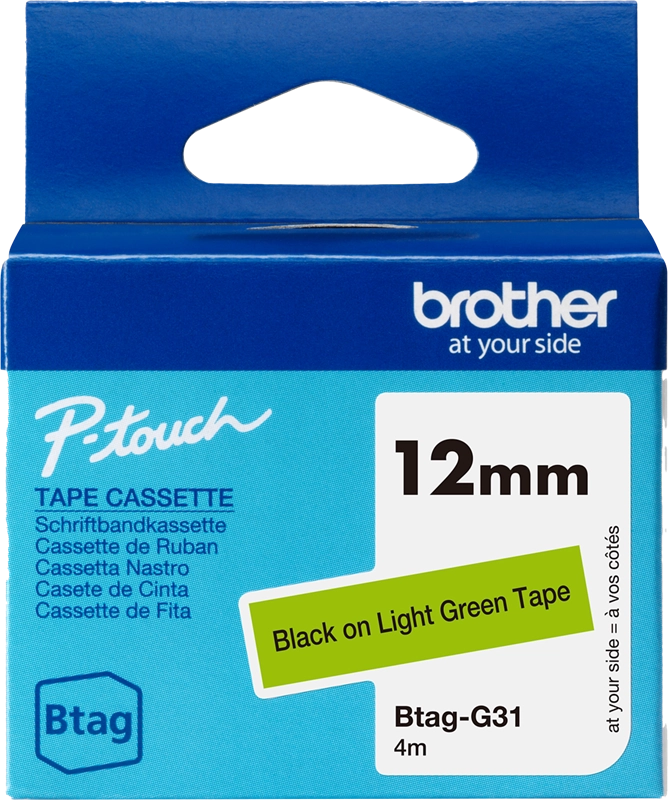 Brother BTAG-G31 nastro per etichettatrice Nero su verde
