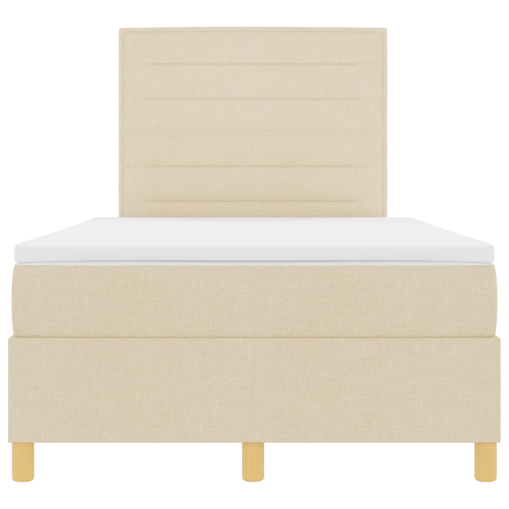 Letto con Rete e Materasso Panna 120x200 cm Tessuto