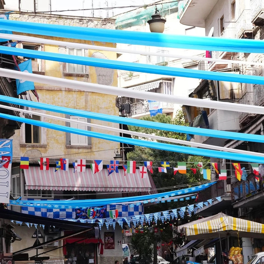 Trade Shop - 2pz Nastri Celebrativi Per La Festa Del Terzo Scudetto Del Napoli Bianco Azzurro -