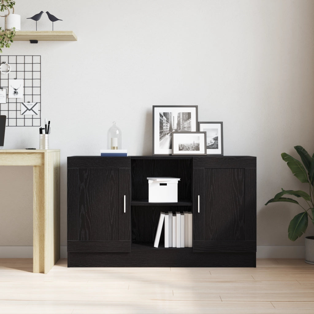 Credenza Nera in Rovere 120x30,5x70 cm in Legno Ingegnerizzato