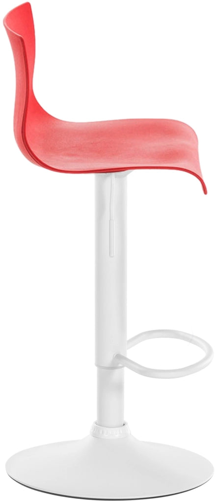 Sgabello Hover in polipropilene e metallo rosso,Metallo bianco opaco