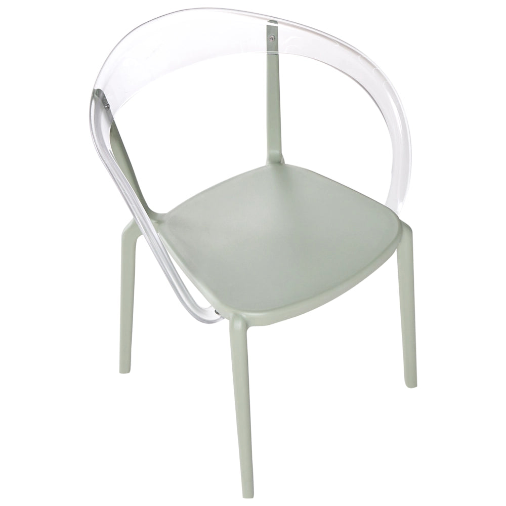 Set di 4 sedie da giardino verde chiaro Materiale sintetico Plastica Interno Esterno Giardino con braccioli Sala da pranzo Stile moderno minimalista